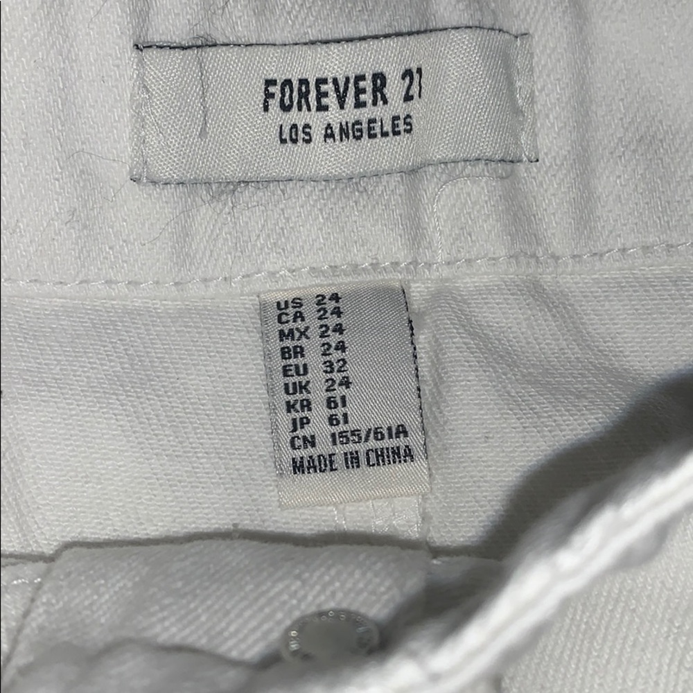 Forever 21 White Button Front Denim Skirt Size 24 - Picture 7 of 8